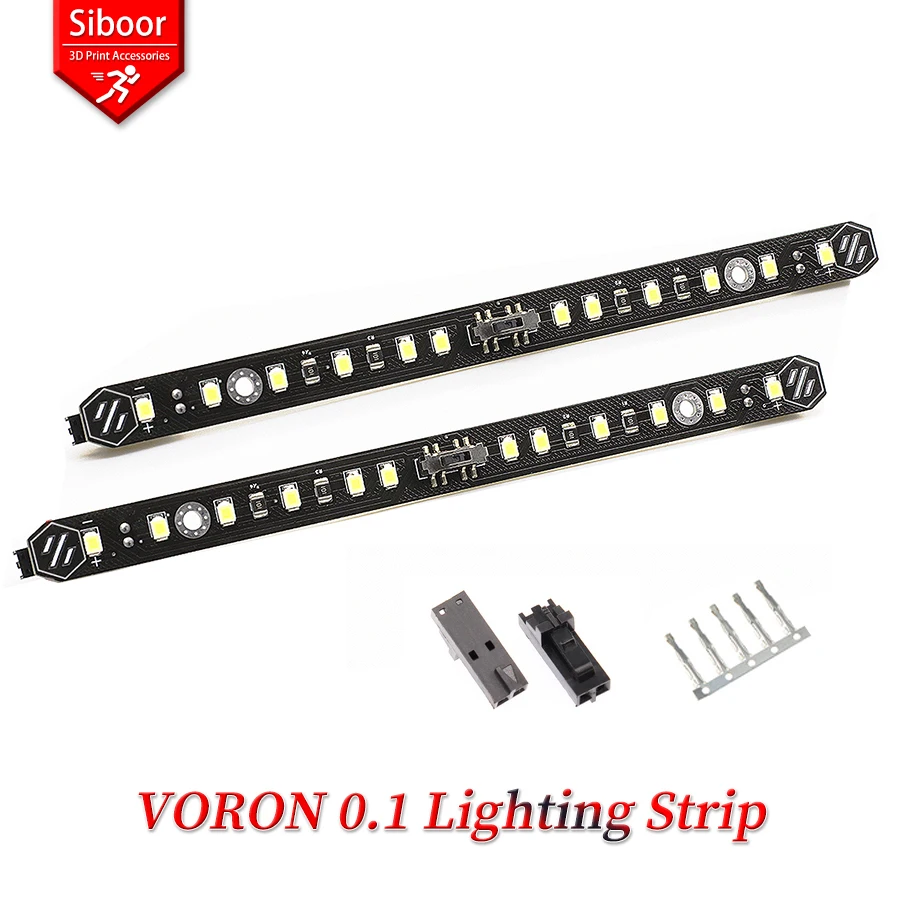 1PCS VORON0.1 LED Lighting Hard LED Light Bar Cold White Light Three-position Adjustable Switch DIY 3D Printer Accessories