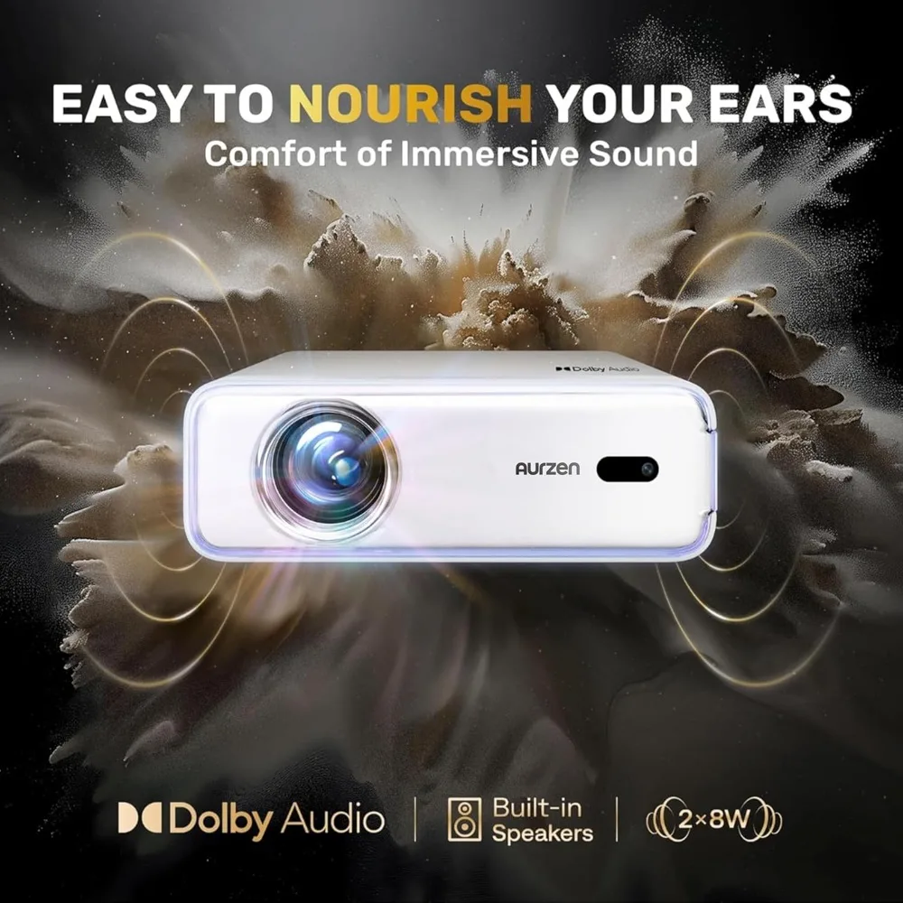EAZZE D1 Smart Projector with WiFi and Bluetooth, Netflix-Officially-Licensed, Auto Focus & Keystone, DoIby Audio, Zoom 5