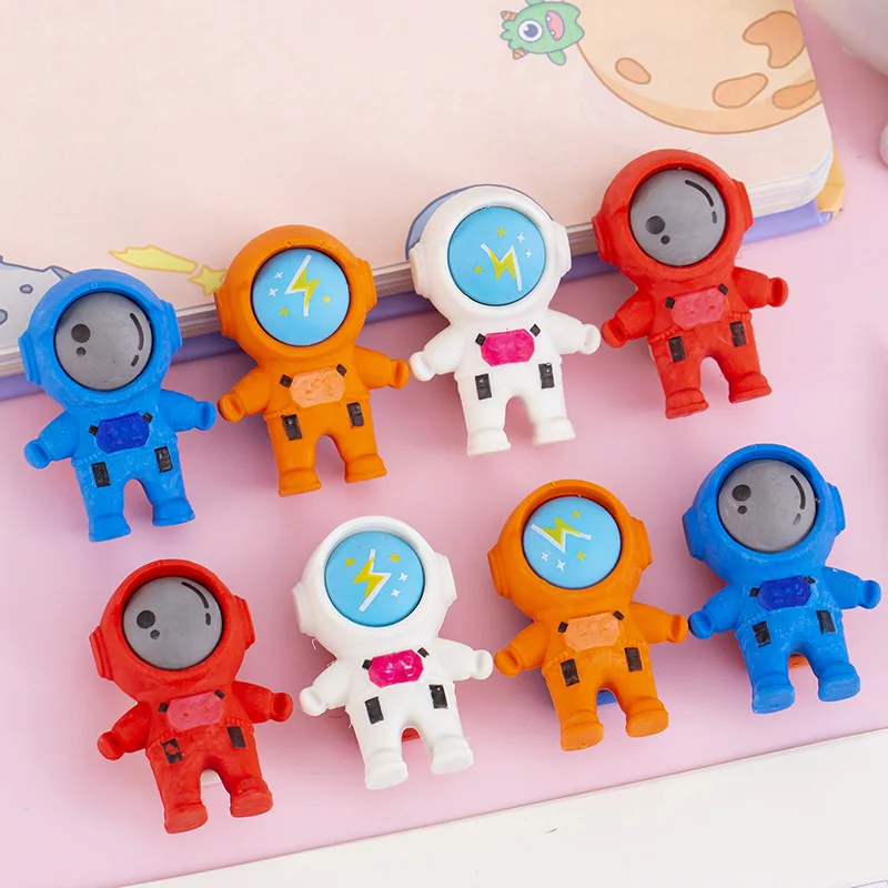 Kawaii Cartoon Astronaut Eraser Cute Space Men Rubber Pencil Erasers for Kids Gift Cosmonaut School Stationery Student Supplies