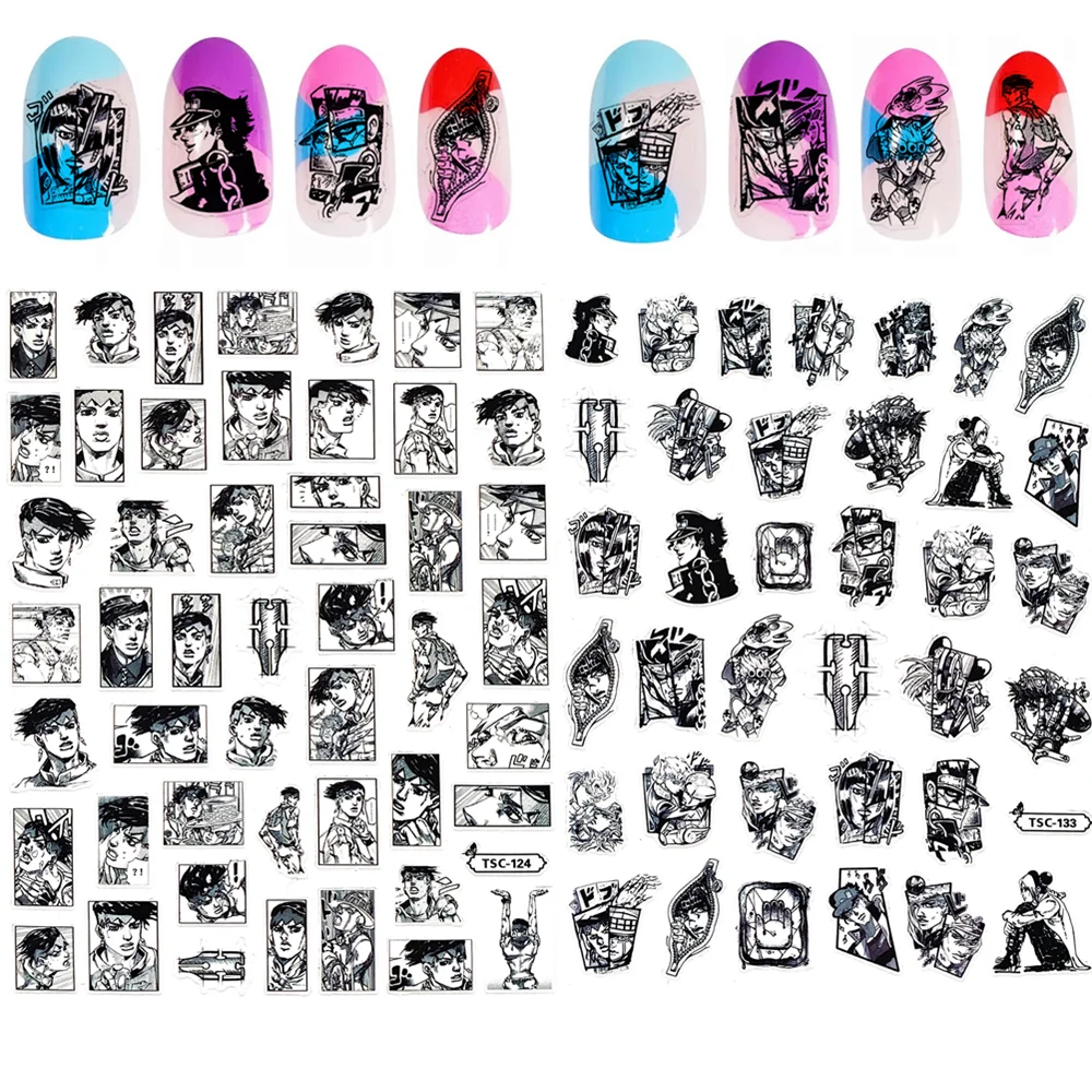TSC-119 TSC-282 TSC-130  Japanese hot blooded anime 3D Back glue Nail Art Stickers Decals Sliders Nail ornament decoration
