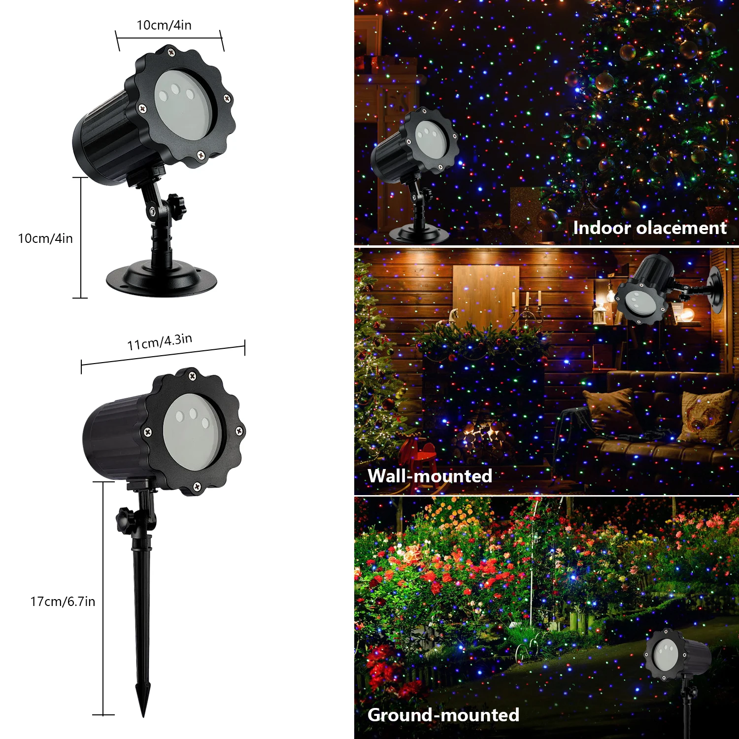 ALIEN Christmas Starry Laser Projector Lights Outdoor RGB Moving Star Shower With Remote