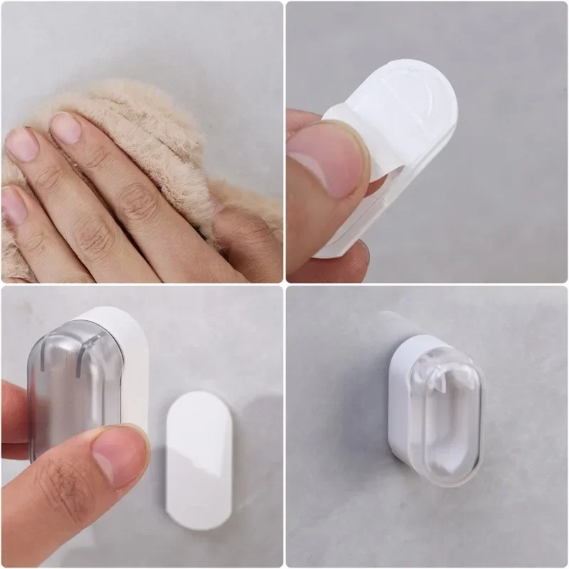 Punch-free Toothbrush Holder Space Saving Wall-Mounted Dust-free Organizer Boxes Bathroom Self Adhesive Racks 1-5PCS