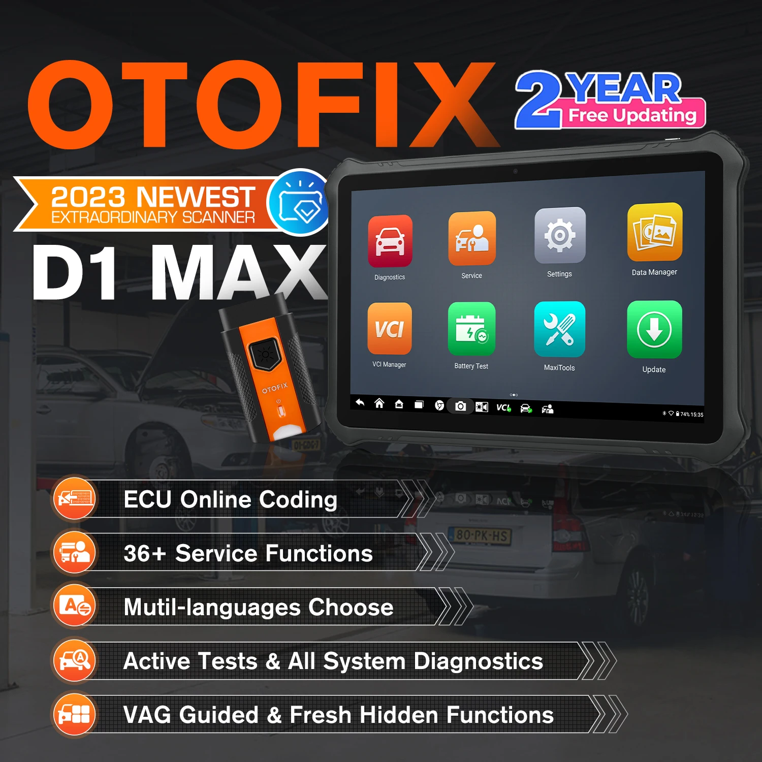 Scanner Diagnostico Otofix D1 Max Strumento Di Scansione Bluetooth Bidirezionale Codifica Ecu Strumenti Di Diagnostica Obd2 Aggiornamento Gratuito Di 