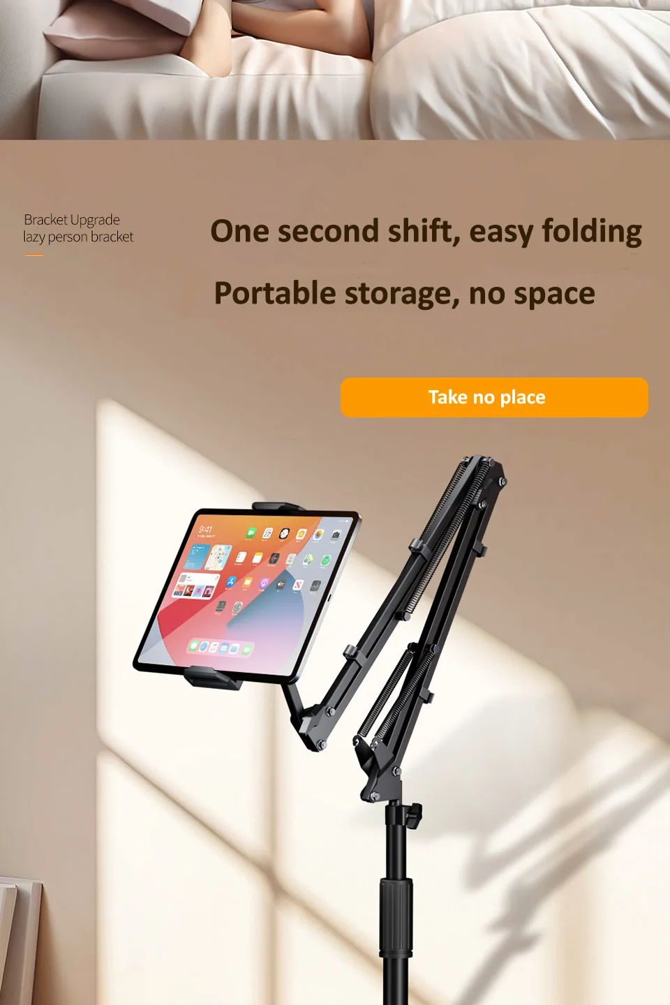 Mesa, Tablet Mount, Mini iPad, Clip grátis, telefone, 4-12,9