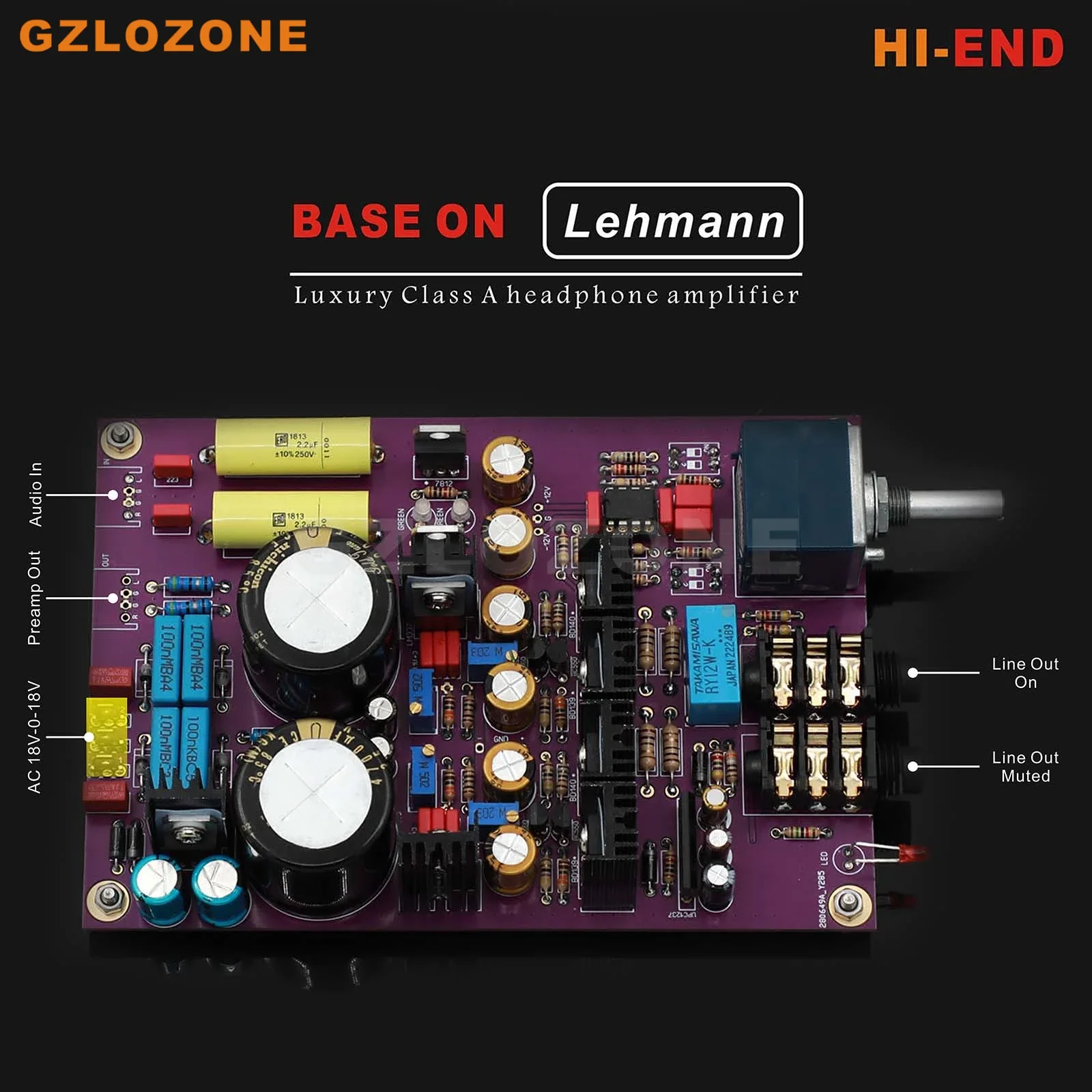 Classic HI-END Base On Lehmann Class A Headphone Amplifier LEM Preamplifier DIY Kit/Finished Board With Protection