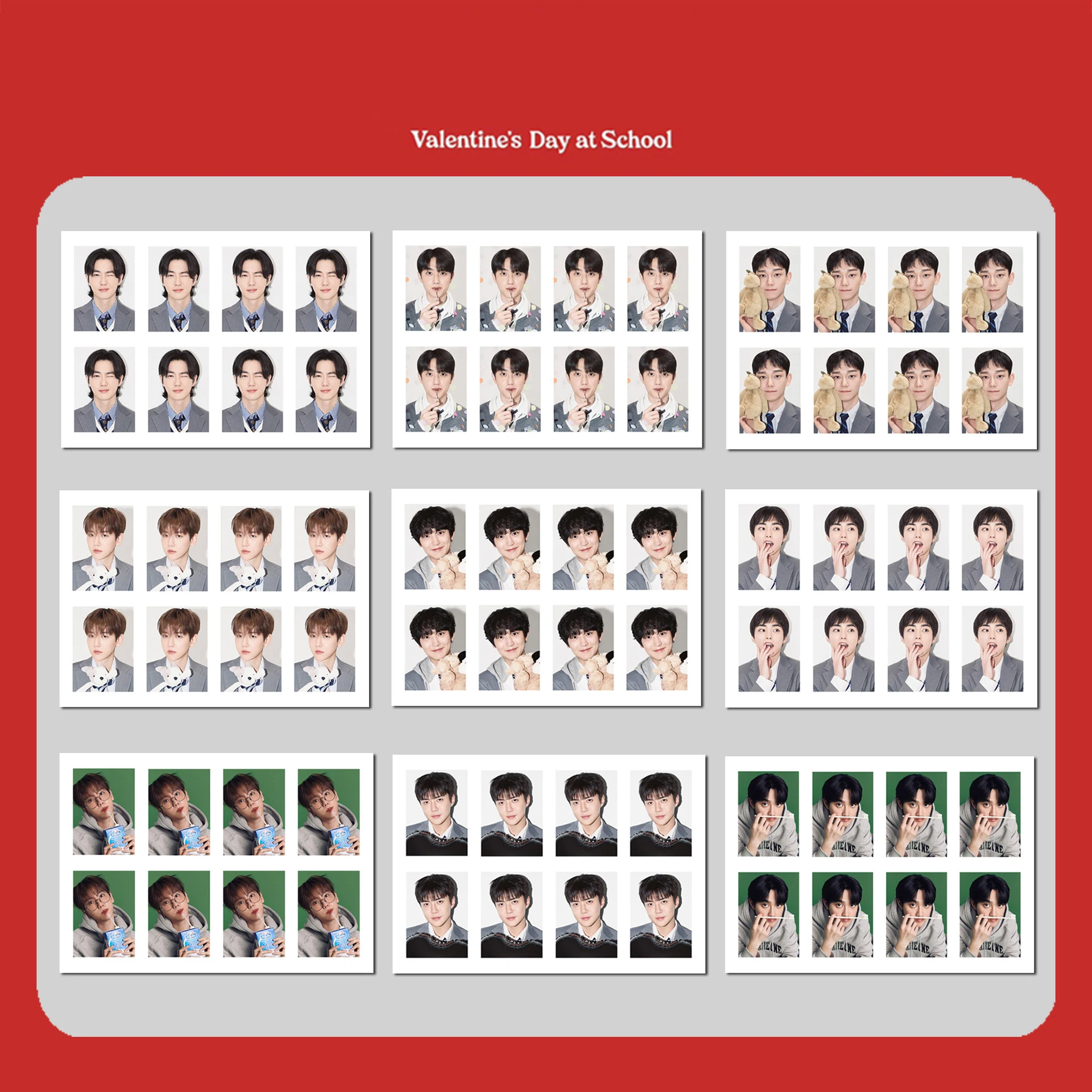 Kpop Exo Photocard Nuovo Album San Valentino A Scuola Id Photo Card Lomo Cards Pictures Fans Gift