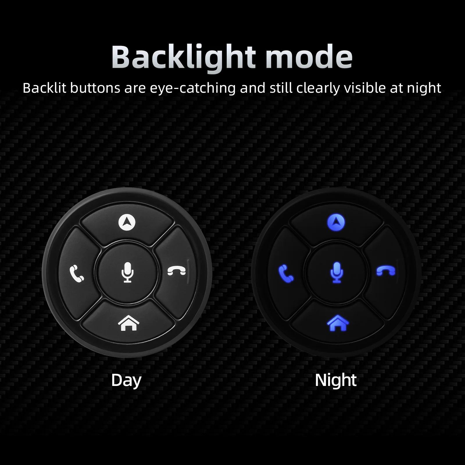 Car Steering Wheel Control Bluetooth-compatible LED Car Smart Remote Music Player Volume Adjuster 10 Keys for Android IOS