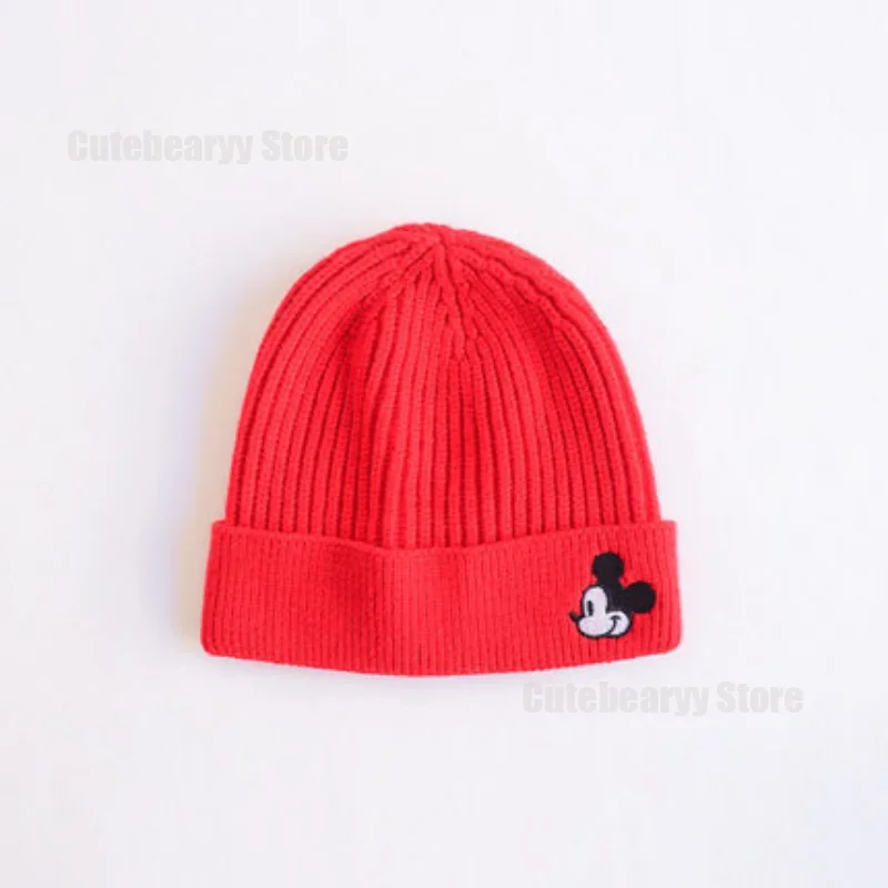 Disney Mickey Mouse Cartoon Embroidery Baby Hat Soft Warm Kids Boys Girls Cap Beanie Autumn Winter Knitted Children Hat gorras