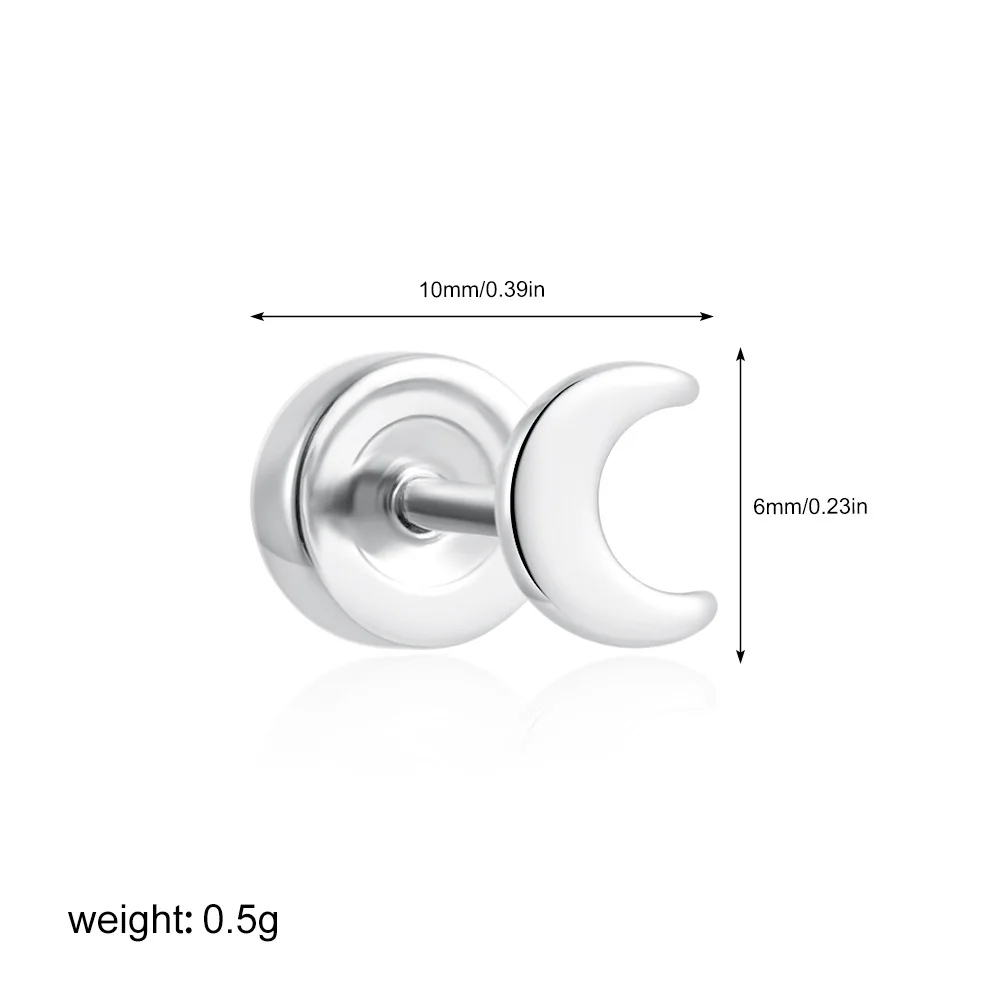 1 STÜCK Edelstahl Zierliche CZ Blume Herz Sonne Stern Ohrstecker für Frauen Flache Rückseite Winziger Ohrring Tragus Knorpelpiercing 20G – Detail 10