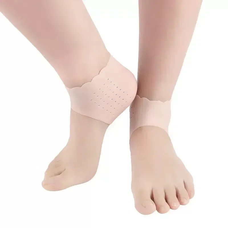 양말 Silicone Feet Care Socks Anti-Cracking Moisturizing Gel Heel Thin Socks Lace Heel Cover with Hole Foot Skin Care Protector