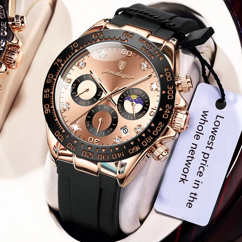 

Sdotter Luxury Chronograph Trend Cool Men's Wrist Watch Silicone tape Technology Fashion Quartz Watch For Men 2023 Relogio Mascu