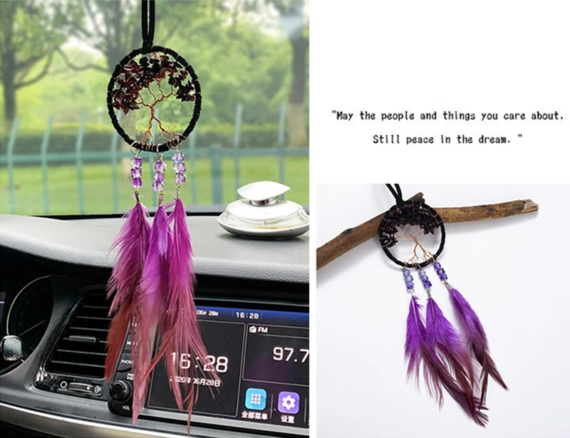 Description Picture 3 of itemMini Dream Catcher Feather Decoration Home Decor & Wall Hanging Adornment Handmade Car Pendant Wind Chimes Girls Schoolbag Gifts