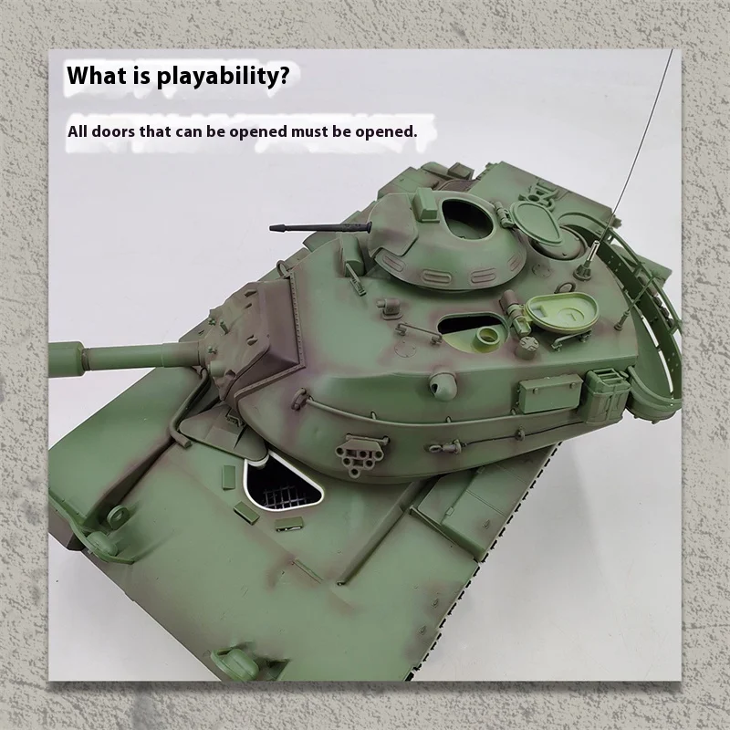 Rc 자동차 시뮬레이션 탱크 오프로드 배틀 시스템 플레이 라이트 메탈 로커 암 탱크, 남아용 생일 선물, 2.4g, 1/16 리모컨