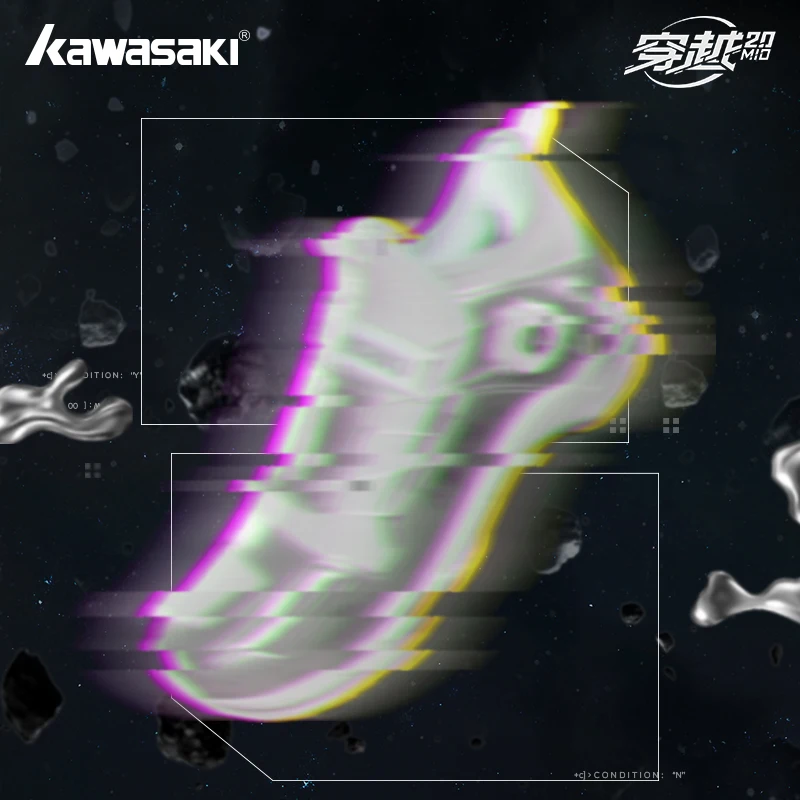 Kawasaki CROSS SPACE MID 2.0 배드민턴 신발 업그레이드 된 충격 흡수 자동 손잡이 전문 스포츠 신발 남성 2024 신규