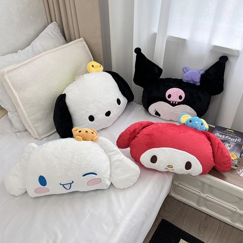 

Симпатичная плюшевая игрушка-подушка Sanrio Kuromi My Melody понравико, плюшевое одеяло-подушка для объятий, удобное одеяло-плюш для дивана или кровати, рождественские подарки