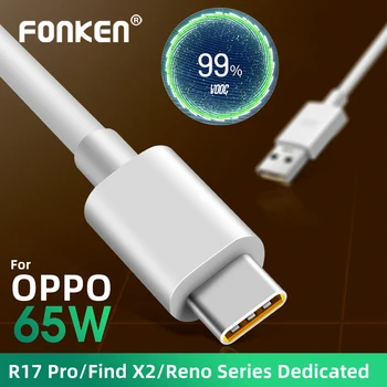 타입 C 케이블 초고속 충전 65W 6.5A OPPO R17 Reno4 Ace2 Find X3 X2 Reno 6 Pro 5G 5 4 3 F19 Realme Oneplus 데이터 코드