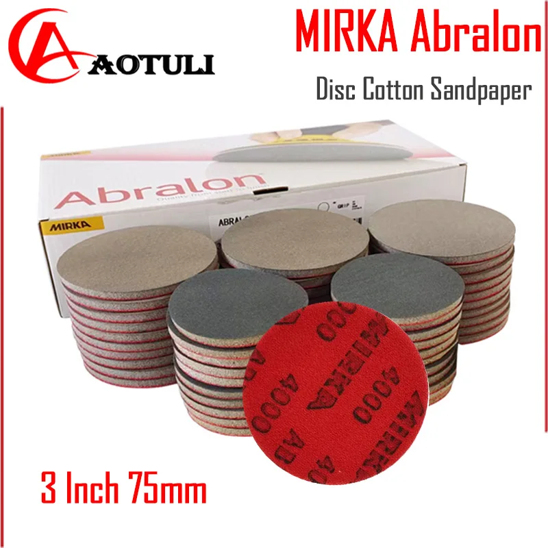Sandpaper Tools MIRKA Disc Cotton Sandpaper 3 Inch 75mm for Bowling Car Paint Glass And Other Fine Abrasive Polishing Beauty Abrasives sanding discs sandpaper set polish sand paper sandpaper tools mini sandpaper kit sander pads