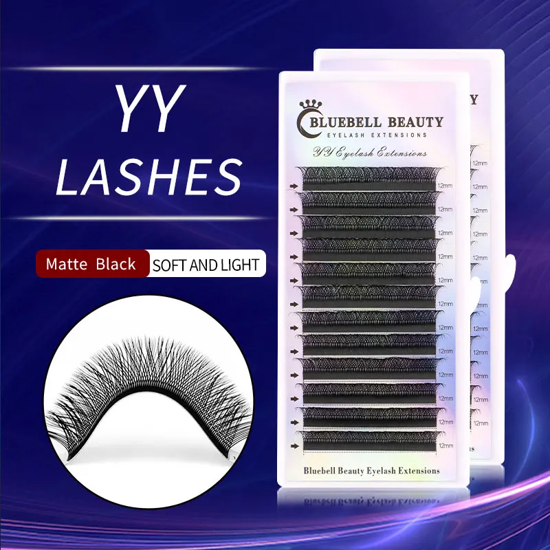 

Bluebell YY LASH Y shape eyelash extensions 0.07 Easy fanning Premade Volume lash Flase lashes Faux mink 12 rows mesh makeup