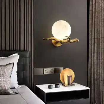Modern Round Marble LED Wall Sconce 1