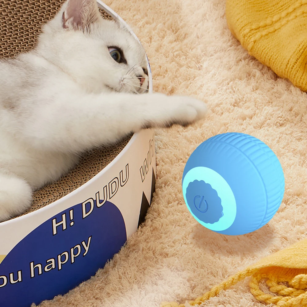 스마트 인터랙티브 고양이 장난감, USB 충전식 자동 회전 공, 지능형 롤링 장난감 공, 새끼 고양이 개 놀이용