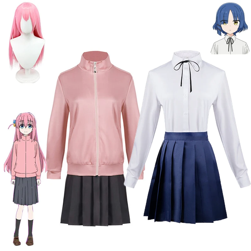 

Anime Bocchi The Rock Cosplay Gotou Hitori Yamada Ryo Costume JK Shcool Uniform Nijika Wig Women Outfit Halloween Role Play