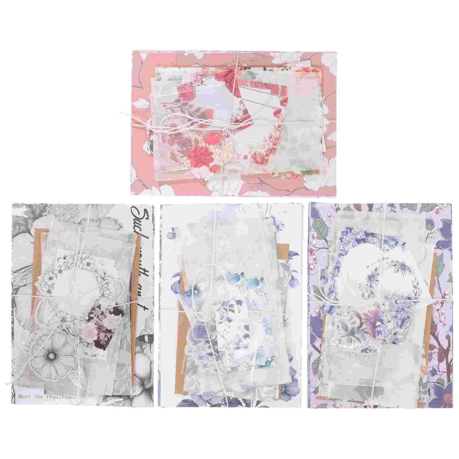 

4 Packs Floral Decorative Stickers Scrapbook Stickers Hand Account Album Stickers