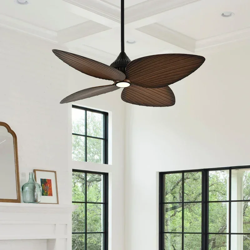 North American Style Ceiling Banana Leaf Ceiling Fan Light Living Room Dining Room Creative Decorative Electric Fans Lights