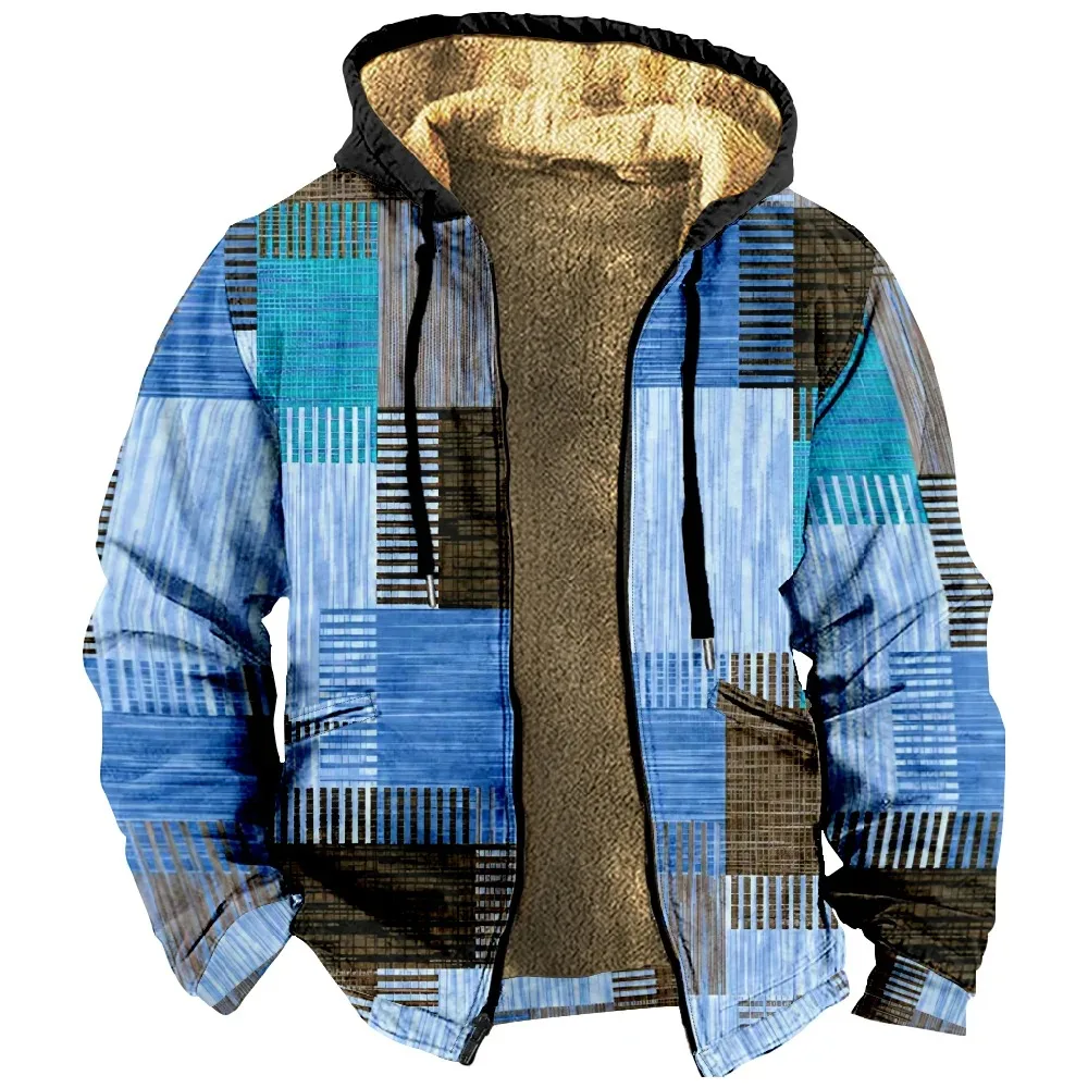 Graphic Prints Daily Classic Casual Women Men's 3D Print Hoodie Winter Outwear Long Sleeve Zip Sweatshirt Stand Collar Coat 2024