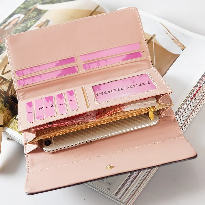 Wallet women's Korean 2021 new fashion car sewing Lingge crown wallet large capacity 30% discount handbag
