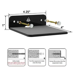 Acrylic Multifunctional Portable Wall Shelf Display Stand for Electronics and Accessories (Black)