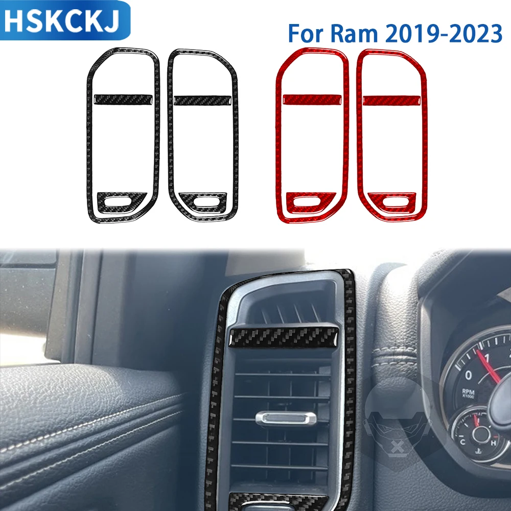

Для Dodge Ram 2019 2020 2021 2022 2023 аксессуары из углеродного волокна интерьер автомобиля сторона выпускного отверстия рама отделка наклейка украшение