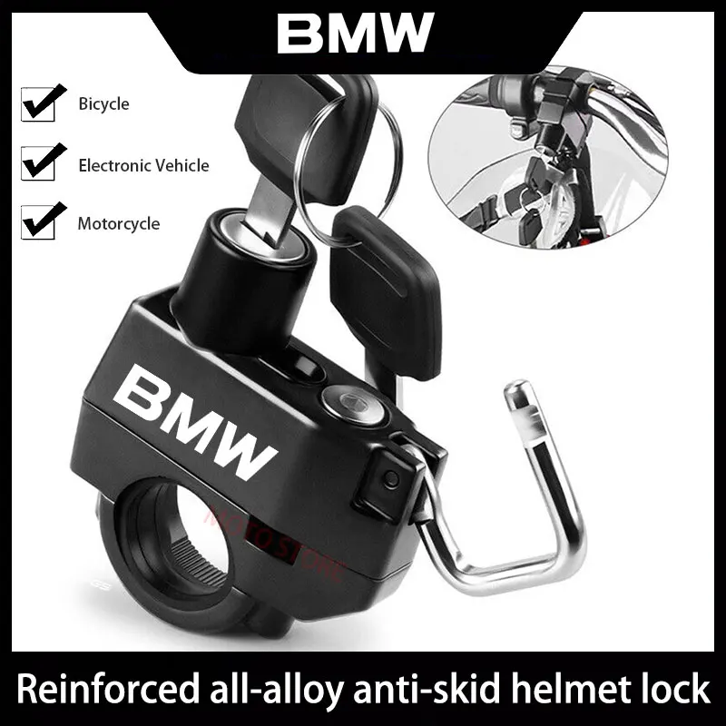 

For BMW Motorcycle Helmet Lock Portable Anti-Theft Security Lock Electric Scooter Bike Handlebar Mount Helmet Locks with 2 Keys
