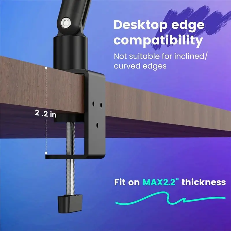 24시간 배송 조절 가능한 마이크 붐 암, 스트리밍, 팟캐스트, 게임용 회전식 데스크 스탠드