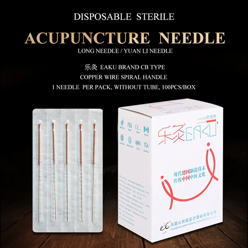 Eaku Cb Type 100 Pcs Long Acupuncture Needle Eacu Yuanli Needle