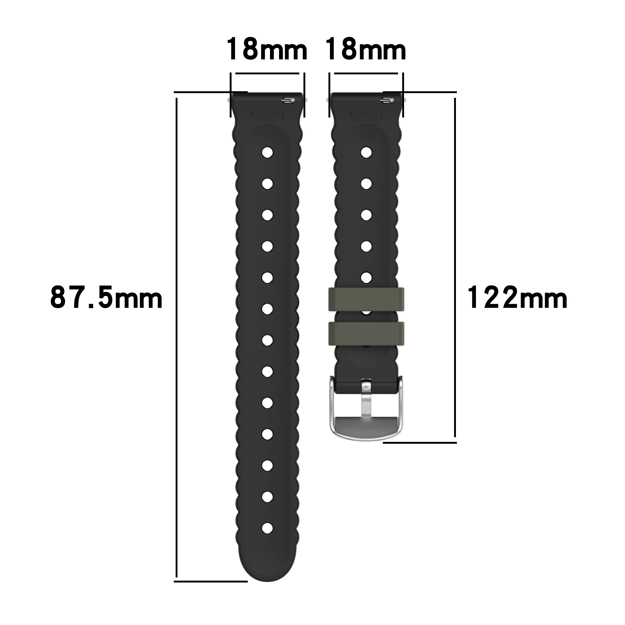 Elegant 18mm Smart Watch Strap Wristband - Premium Bracelet Watchband Accessory