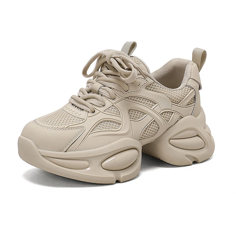 

Summer Trend New Ladies Casual Shoes Breathable Height Increasing Leisure Shoes Full Of Design Sense Outdoors Female Sneakers