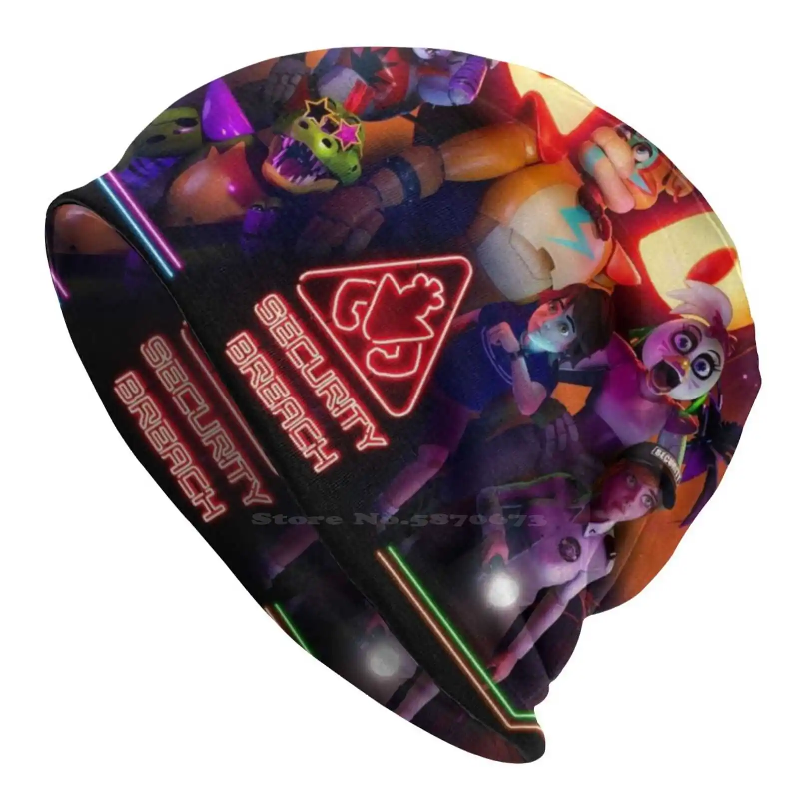 Five Nights At Security Violation Cappello Lavorato A Maglia Warm Beanie Outdoor Caps Five Nights At Security Violation Fnaf Security Violation Spaven