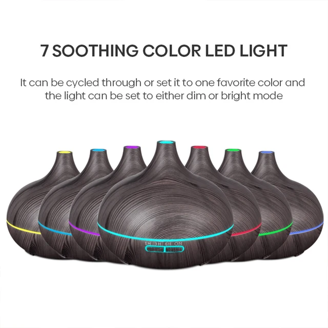 KINSCOTER Electric Aroma Diffuser Air Humidifier 500ml Ultrasonic Cool Mist Maker Fogger High Quality LED Essential Oil Diffuser 6