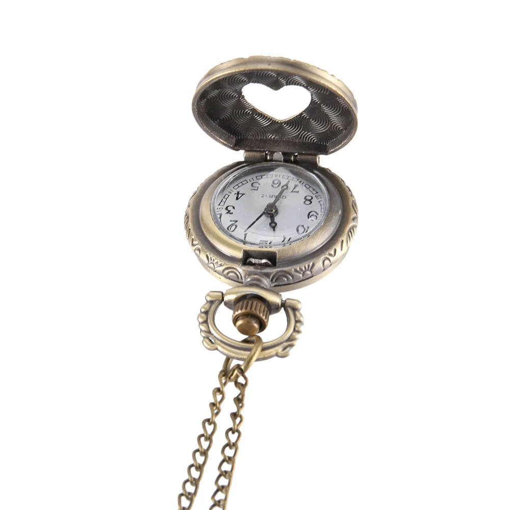 Pocket Watch Quartz Watch Chain Heart Watches LL@17