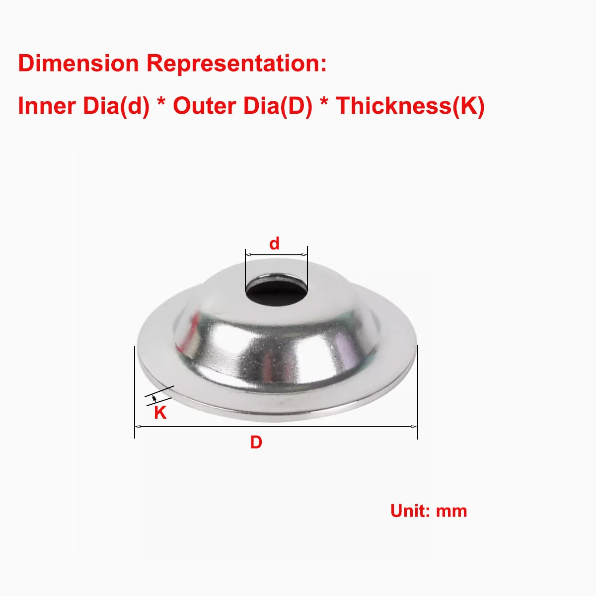 304 Stainless Steel Bowl Shaped Straw Hat Gasket Fish Eye Horn Shaped Foot Cup Washer M3M4M5M6M8M10M12M14M16