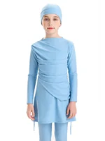 3pcs Girls Muslim Swimwears Baby Swim Long Swimsuits Islamic Children Arab Islam Beach Wear Kids Swim Suits Burkinis Surf Pants