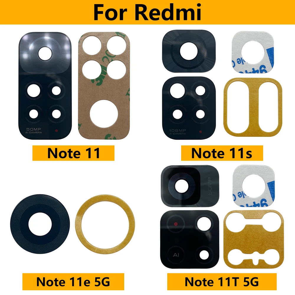 Rear Back Camera Glass Lens Cover With Ahesive Sticker Replacement For Xiaomi Mi 11T Pro Redmi Note 11S 11 11T 5G