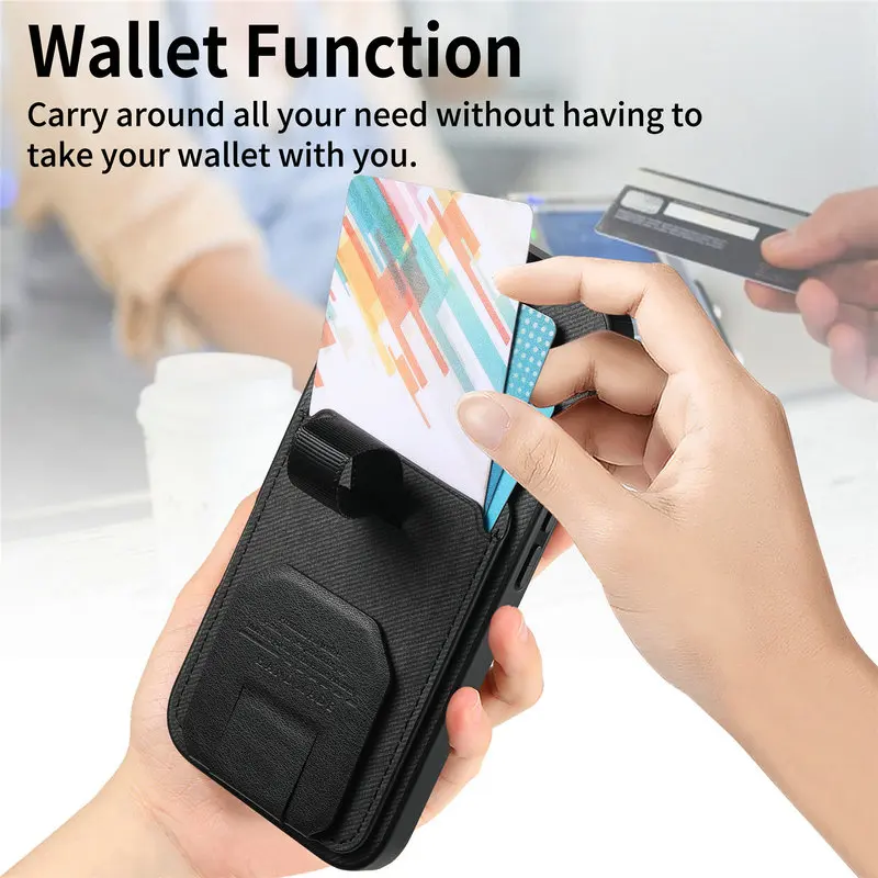 Shockproof Leather Card Holder Stand Luxury Phone Case