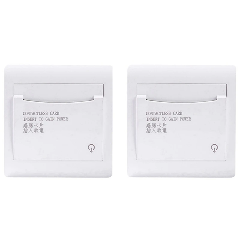 

2X With 3 Card Hotel House Guest Room Wall Reader Switch 40A Energy Saving Insert Key For Power