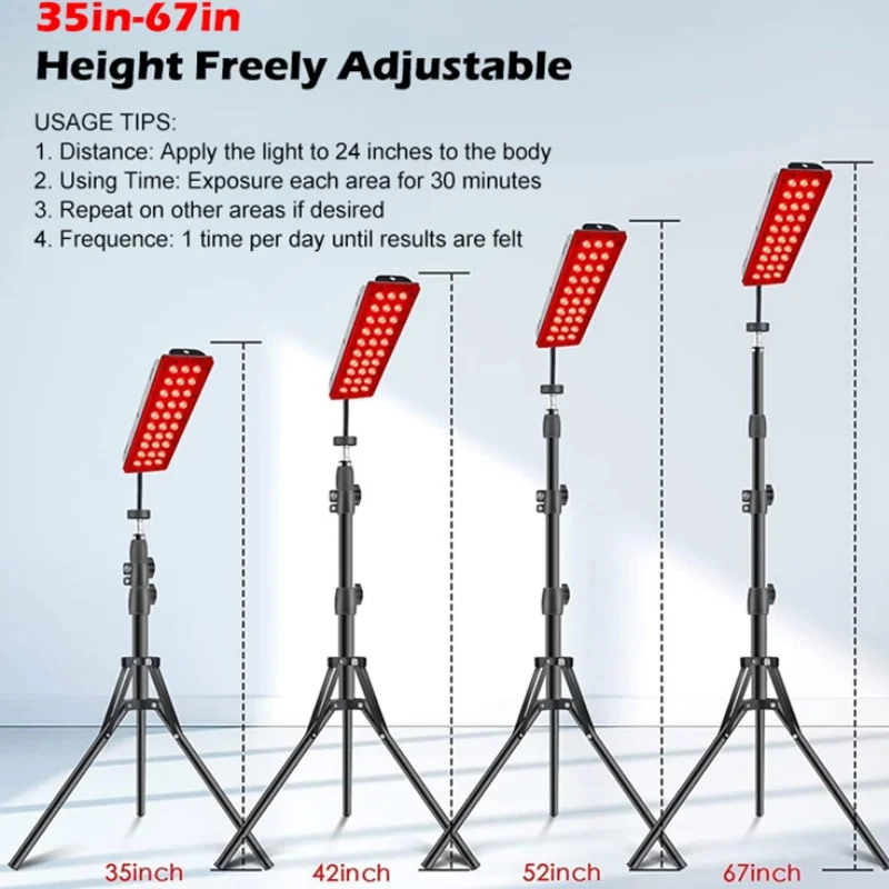 LED Red Light Therapy Lamp Infrared Light Therapy with Stand 660nm Redlight and 850nm Near Infrared Device for Skin Care
