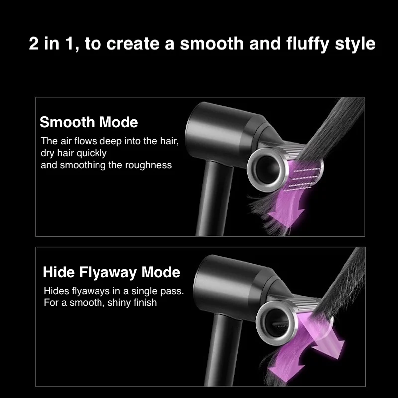 Super Hair Dryer With New 2-in-1 Nozzle & Hair Curling Nozzle Professional Styling Hairdryer For Styling Tool Hairdryers