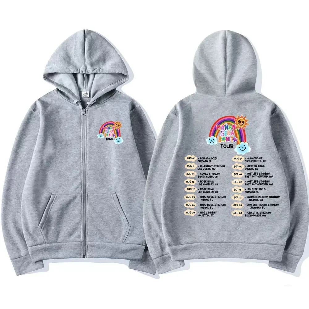 Singer Karol G Heart Mañana Sera Bonito Album Tour Printed Zip Up Hoodie Men Women Anime Cartoon Music Oversized Zipper Jacket