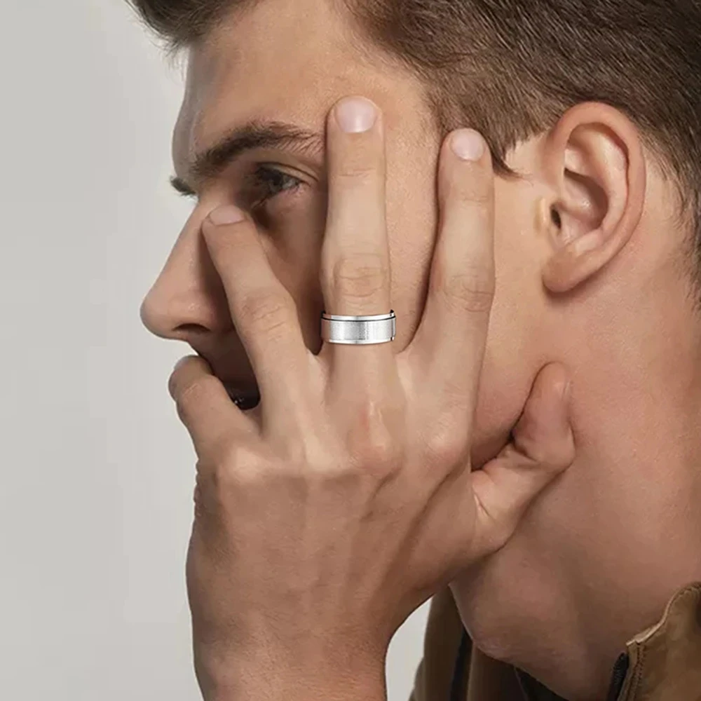 Ring jewelry 8mm Spinner Ring for Men