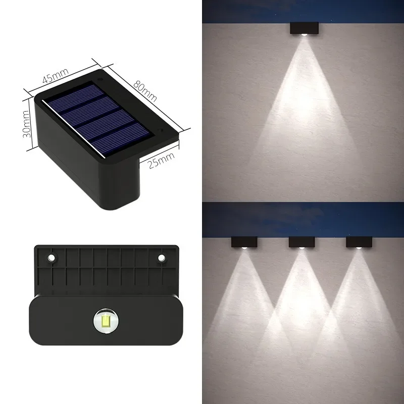 1/2/4Pcs Solar Wall Lamp Outdoor Waterproof Powered Light UP and Down Illuminate Home Garden Yard Decoration Outside Christmas