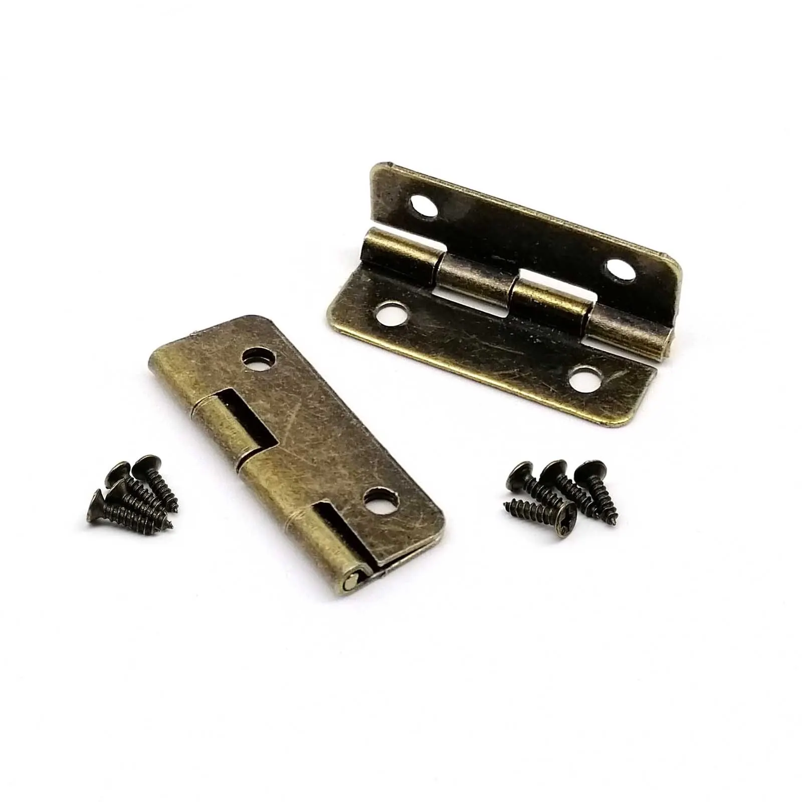 Wooden Box Hinge 12pcs Wooden Box Hinge with Screw for Jewelry Chest Gift Wine Music Case Dollhouse Cabinet Door Antique Brass Bronze 21x30mm